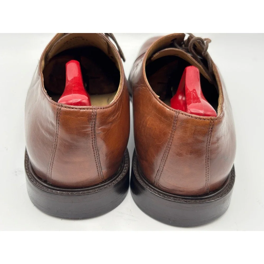 J. Murphy by Johnston & Murphy Men's 12 Brown Leather Cap Toe Derby Dress Shoes